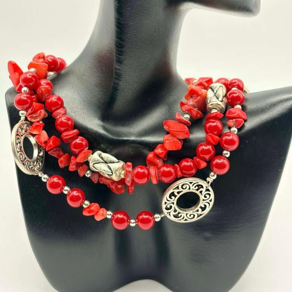 Y2K Red & Silver Necklace